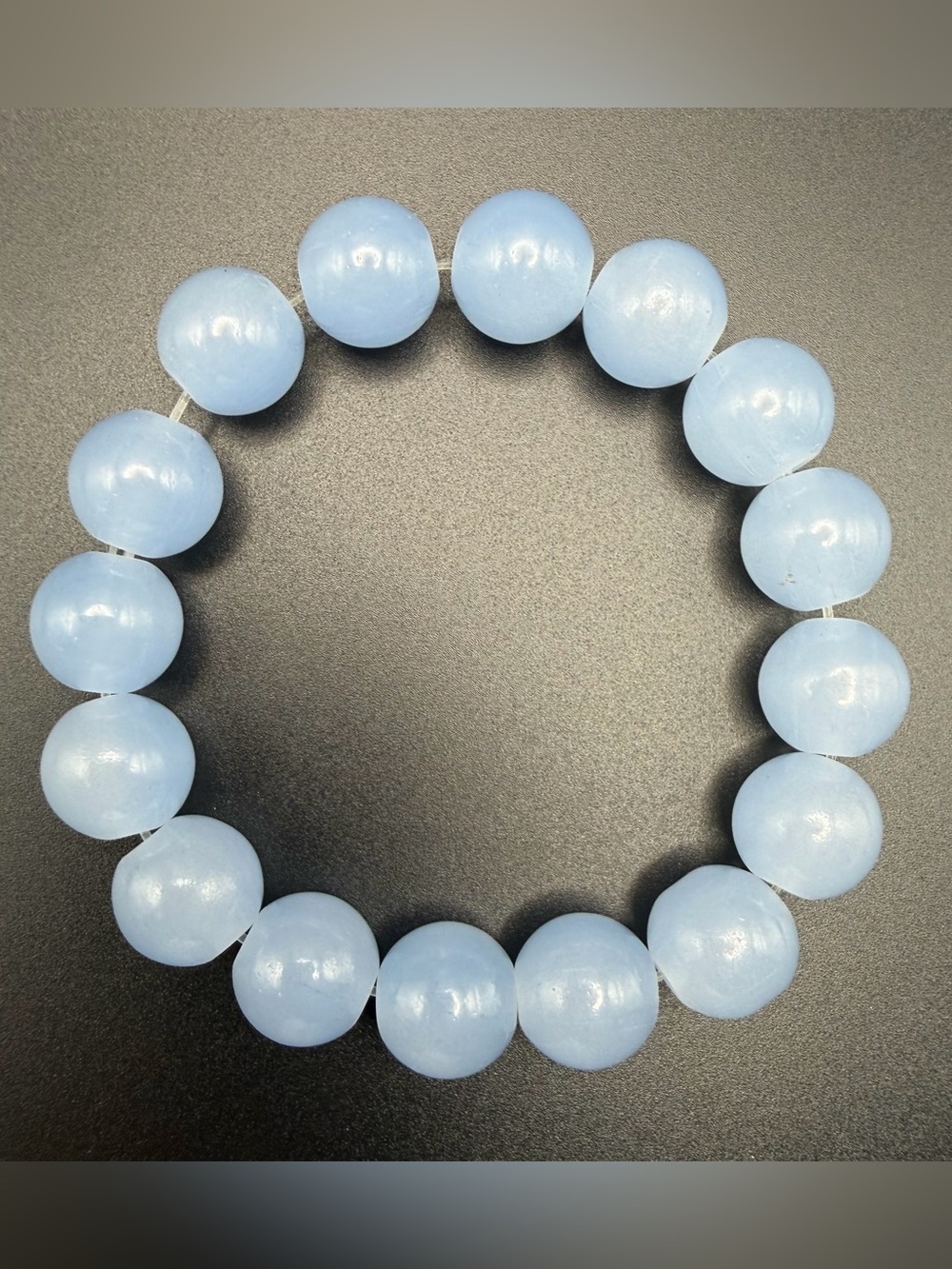 Handmade Natural Aquamarine Crystal Gemstone Round Beads Bracelet Healing